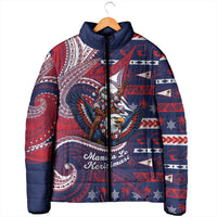 American Samoa Christmas Padded Jacket Santa Riding Bald Eagle DT05 - Polynesian Pride