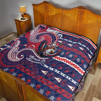 American Samoa Christmas Quilt Santa Riding Bald Eagle DT05 - Polynesian Pride