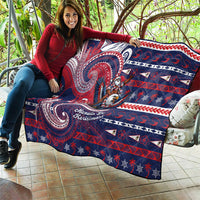 American Samoa Christmas Quilt Santa Riding Bald Eagle DT05 - Polynesian Pride