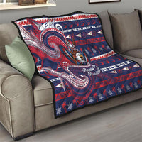 American Samoa Christmas Quilt Santa Riding Bald Eagle DT05 - Polynesian Pride