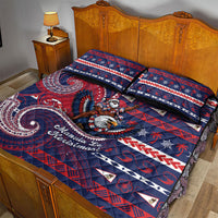 American Samoa Christmas Quilt Bed Set Santa Riding Bald Eagle DT05 - Polynesian Pride