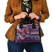 American Samoa Christmas Shoulder Handbag Santa Riding Bald Eagle DT05 - Polynesian Pride