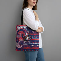 American Samoa Christmas Tote Bag Santa Riding Bald Eagle DT05 - Polynesian Pride
