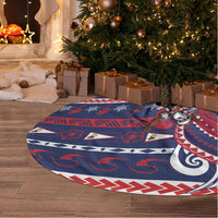 American Samoa Christmas Tree Skirt Santa Riding Bald Eagle DT05 - Polynesian Pride