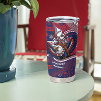 American Samoa Christmas Tumbler Cup Santa Riding Bald Eagle DT05 - Polynesian Pride