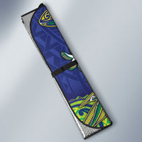 Cook Islands Language Week Auto Sun Shade Flying Fish 15 Stars Tribal Patterns