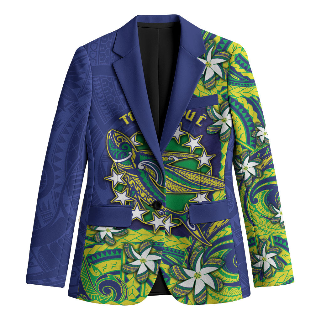 Cook Islands Language Week Blazer Flying Fish 15 Stars Tribal Patterns