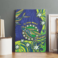 Cook Islands Language Week Canvas Wall Art Flying Fish 15 Stars Tribal Patterns