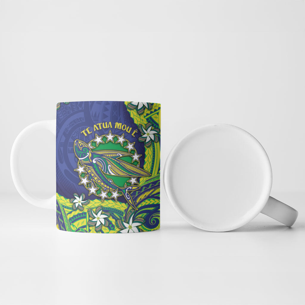 Cook Islands Language Week Ceramic Mug Flying Fish 15 Stars Tribal Patterns