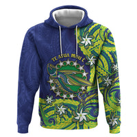 Cook Islands Language Week Hoodie Flying Fish 15 Stars Tribal Patterns