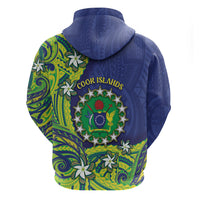 Cook Islands Language Week Hoodie Flying Fish 15 Stars Tribal Patterns