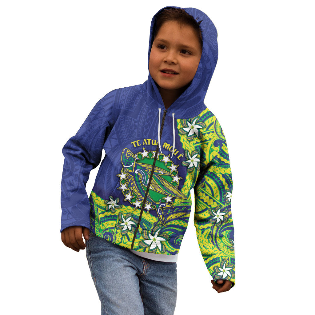 Cook Islands Language Week Kid Hoodie Flying Fish 15 Stars Tribal Patterns