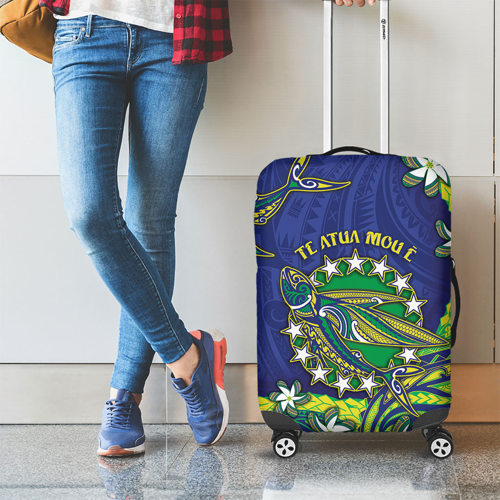 Cook Islands Language Week Luggage Cover Flying Fish 15 Stars Tribal Patterns