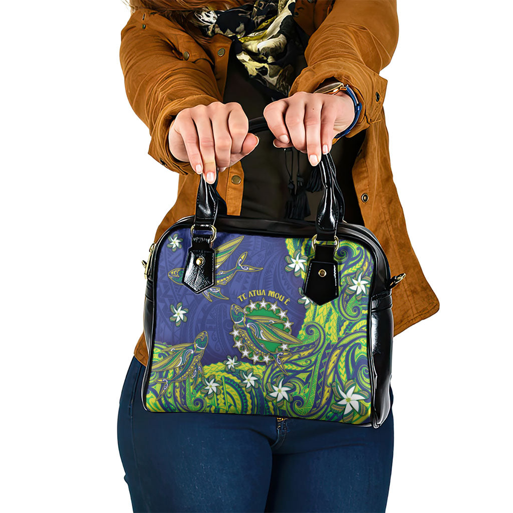 Cook Islands Language Week Shoulder Handbag Flying Fish 15 Stars Tribal Patterns