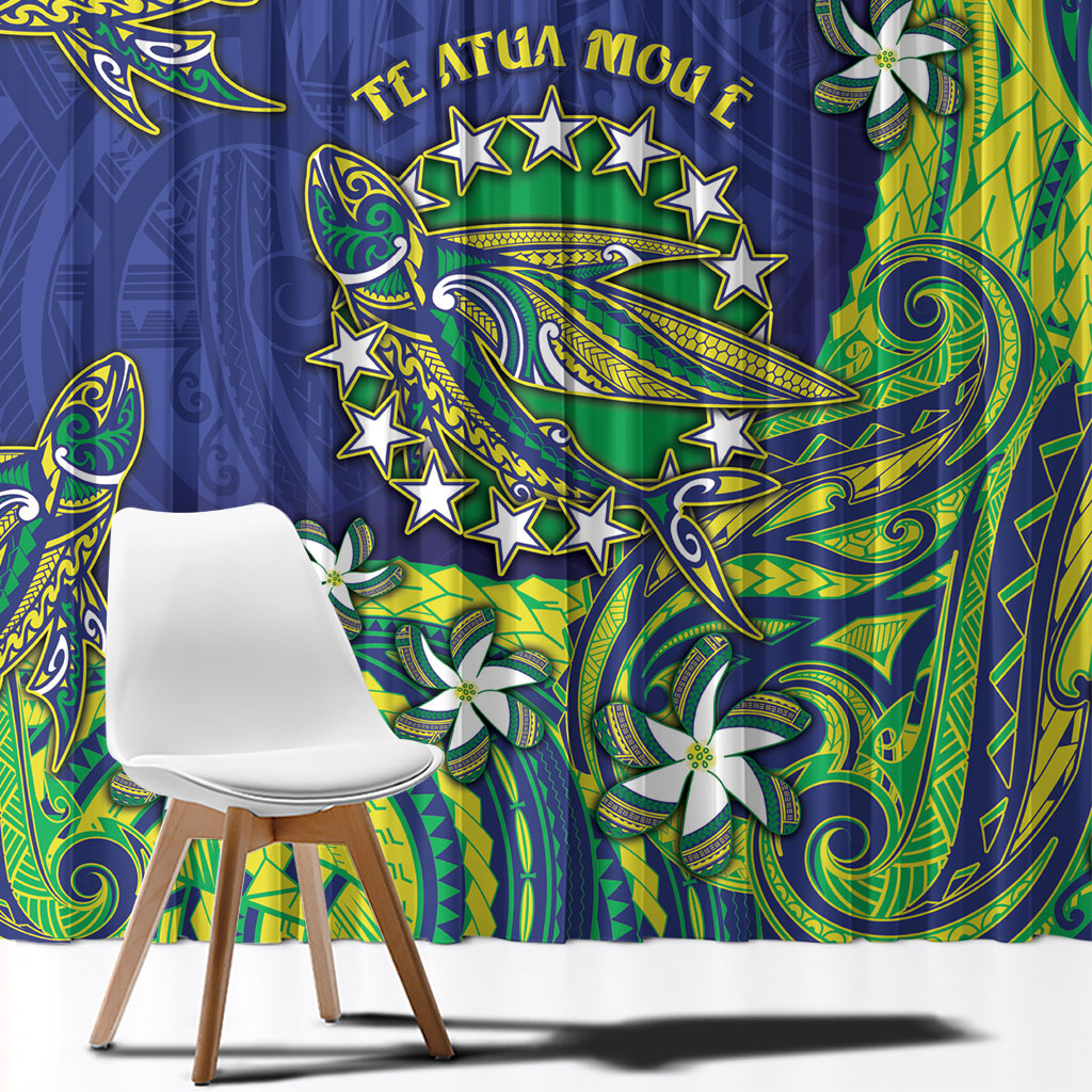 Cook Islands Language Week Window Curtain Flying Fish 15 Stars Tribal Patterns