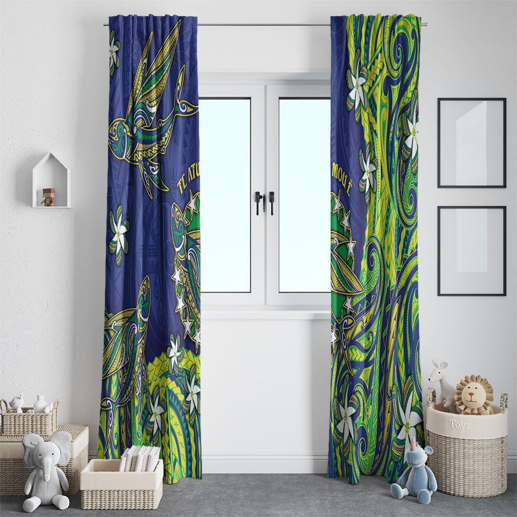 Cook Islands Language Week Window Curtain Flying Fish 15 Stars Tribal Patterns