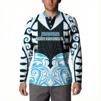 Custom Aotearoa Ngati Kahungunu Button Sweatshirt New Zealand Traditional Maori Pattern