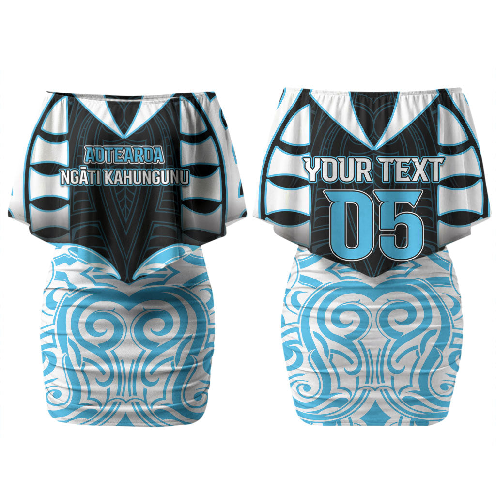 Custom Aotearoa Ngati Kahungunu Couples Matching Off Shoulder Short Dress and Long Sleeve Button Shirt New Zealand Traditional Maori Pattern