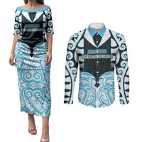 Custom Aotearoa Ngati Kahungunu Couples Matching Puletasi and Long Sleeve Button Shirt New Zealand Traditional Maori Pattern