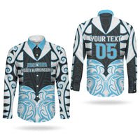 Custom Aotearoa Ngati Kahungunu Couples Matching Puletasi and Long Sleeve Button Shirt New Zealand Traditional Maori Pattern