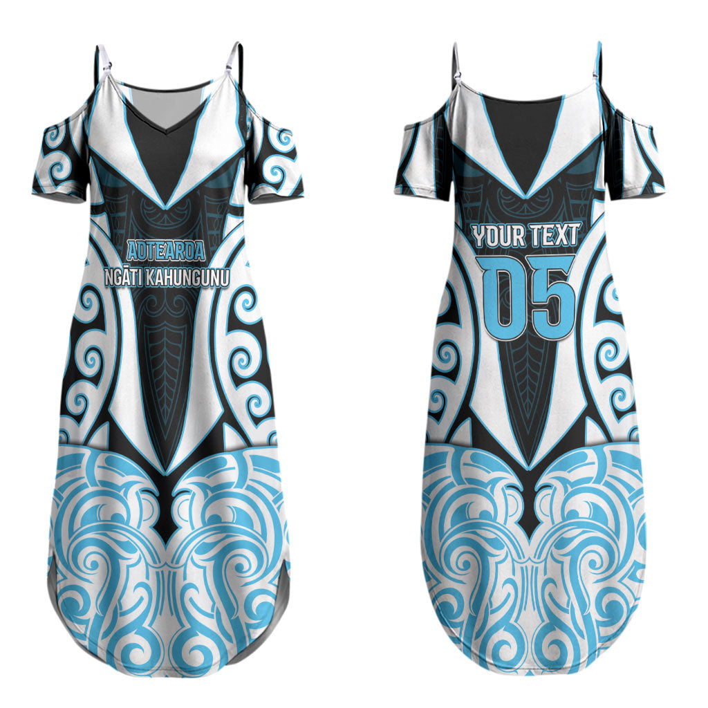 Custom Aotearoa Ngati Kahungunu Family Matching Summer Maxi Dress and Hawaiian Shirt New Zealand Traditional Maori Pattern