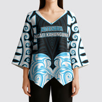Custom Aotearoa Ngati Kahungunu Kimono Sleeve Blouse New Zealand Traditional Maori Pattern