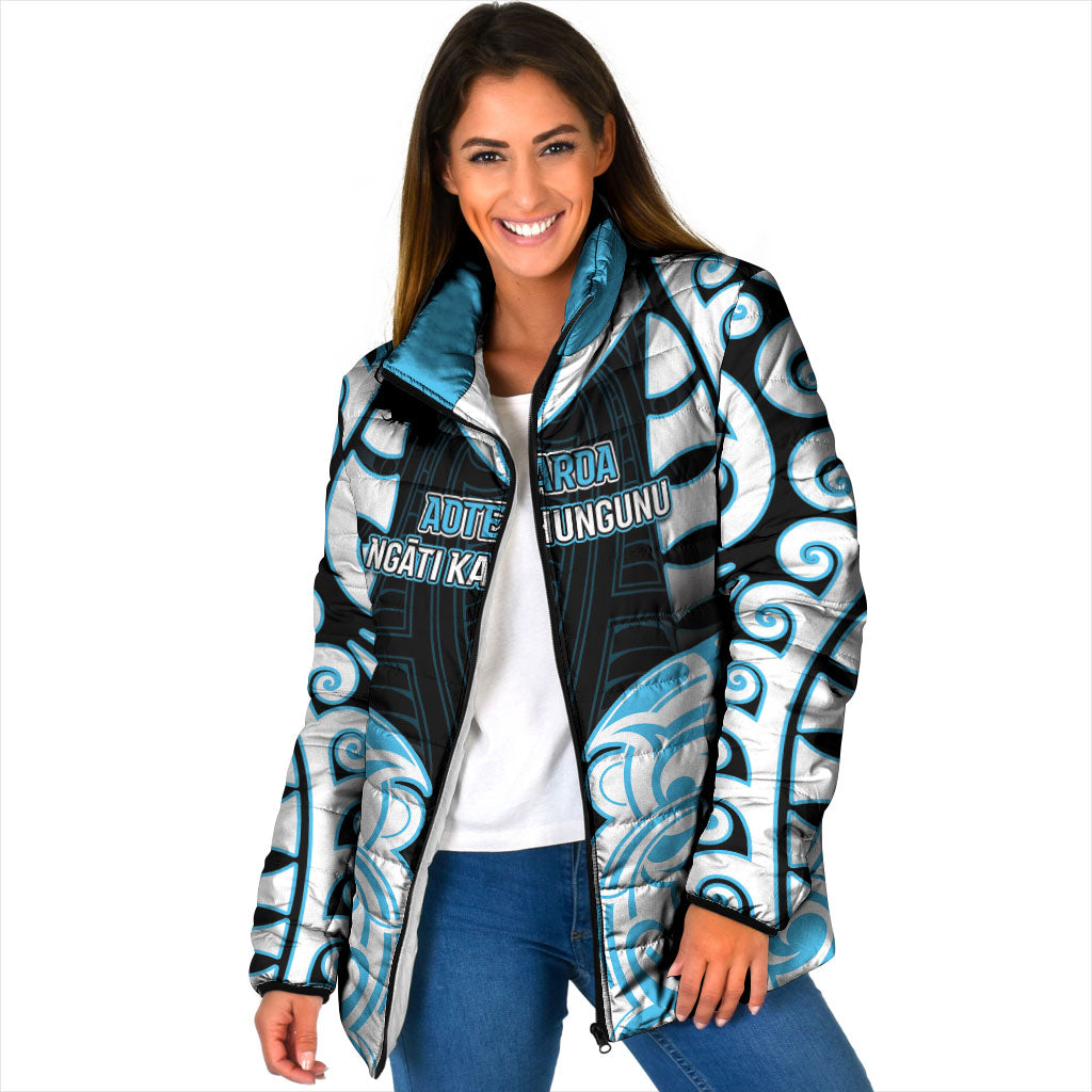 Custom Aotearoa Ngati Kahungunu Padded Jacket New Zealand Traditional Maori Pattern
