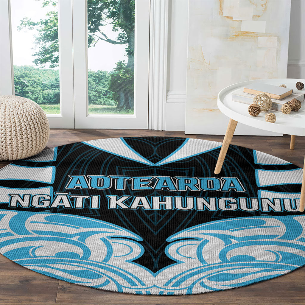 Aotearoa Ngati Kahungunu Round Carpet New Zealand Traditional Maori Pattern