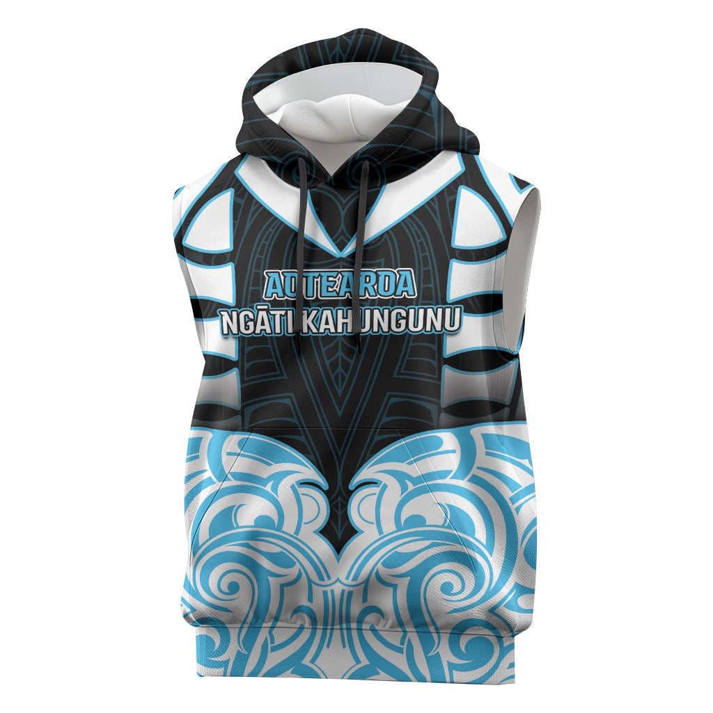 Custom Aotearoa Ngati Kahungunu Sleeveless Hoodie New Zealand Traditional Maori Pattern