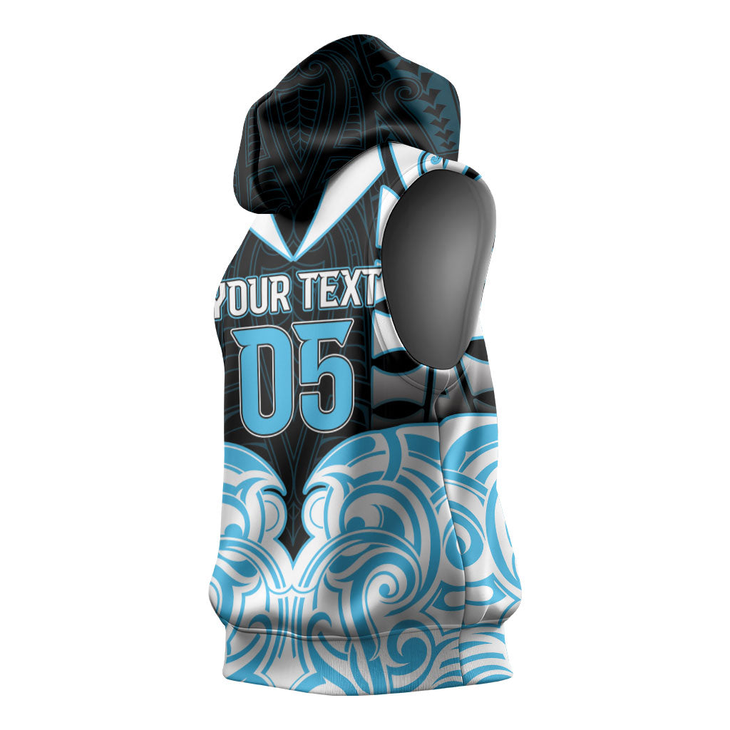 Custom Aotearoa Ngati Kahungunu Sleeveless Hoodie New Zealand Traditional Maori Pattern