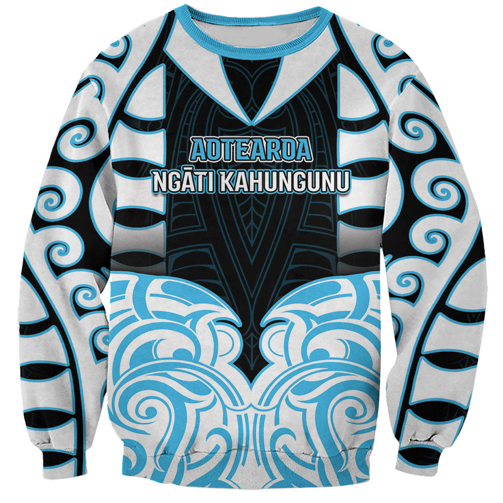 Custom Aotearoa Ngati Kahungunu Sweatshirt New Zealand Traditional Maori Pattern