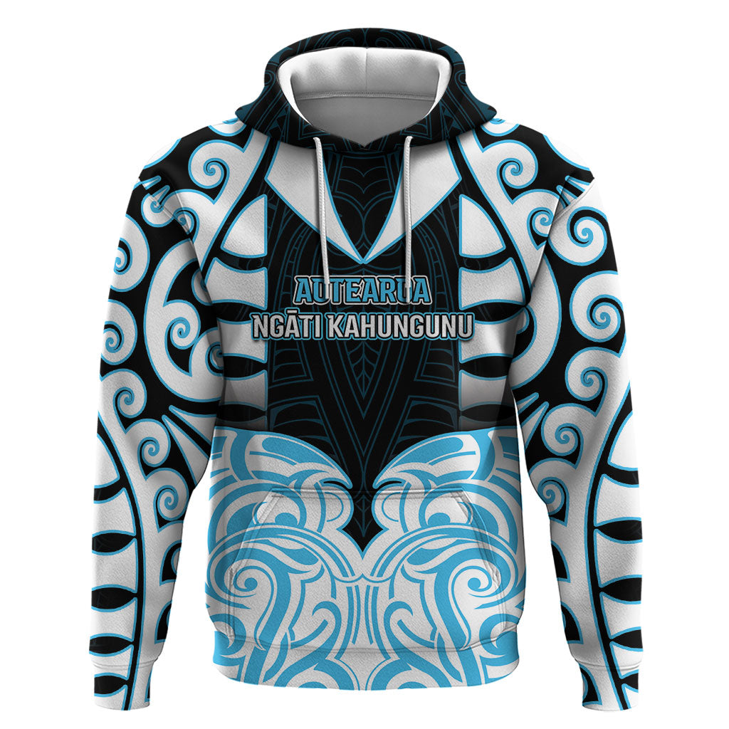 Custom Aotearoa Ngati Kahungunu Zip Hoodie New Zealand Traditional Maori Pattern