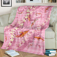 Pink Palaka Hawaiian And Japanese Blanket Sakura Lei With Koi Fish - Polynesian Pride