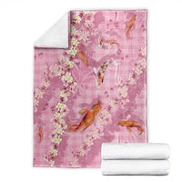 Pink Palaka Hawaiian And Japanese Blanket Sakura Lei With Koi Fish - Polynesian Pride