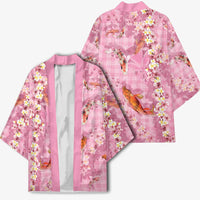 Pink Palaka Hawaiian And Japanese Kimono Sakura Lei With Koi Fish - Polynesian Pride