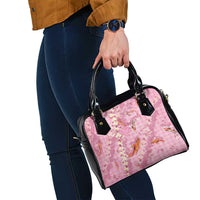 Pink Palaka Hawaiian And Japanese Shoulder Handbag Sakura Lei With Koi Fish - Polynesian Pride