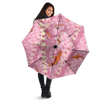 Pink Palaka Hawaiian And Japanese Umbrella Sakura Lei With Koi Fish - Polynesian Pride