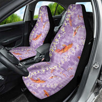 Purple Palaka Hawaiian And Japanese Car Seat Cover Sakura Lei With Koi Fish DT05 - Polynesian Pride
