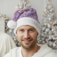 Purple Palaka Hawaiian And Japanese Christmas Santa Hat Sakura Lei With Koi Fish - Polynesian Pride