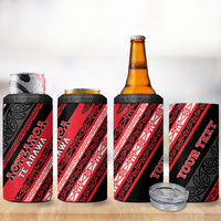 Personalised Aotearoa Te Arawa 4 in 1 Can Cooler Tumbler New Zealand Maori Tribal Fern Pattern