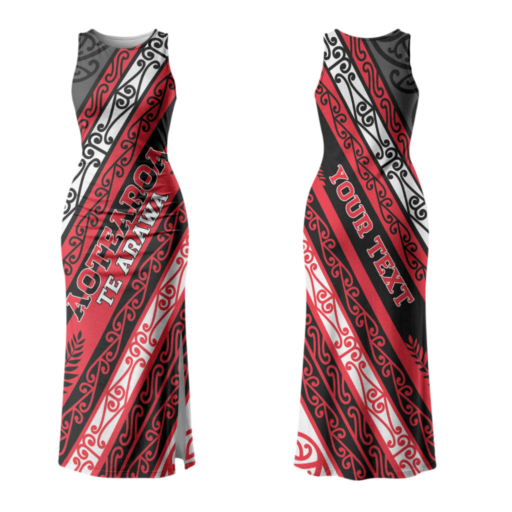 Personalised Aotearoa Te Arawa Family Matching Tank Maxi Dress and Hawaiian Shirt New Zealand Maori Tribal Fern Pattern