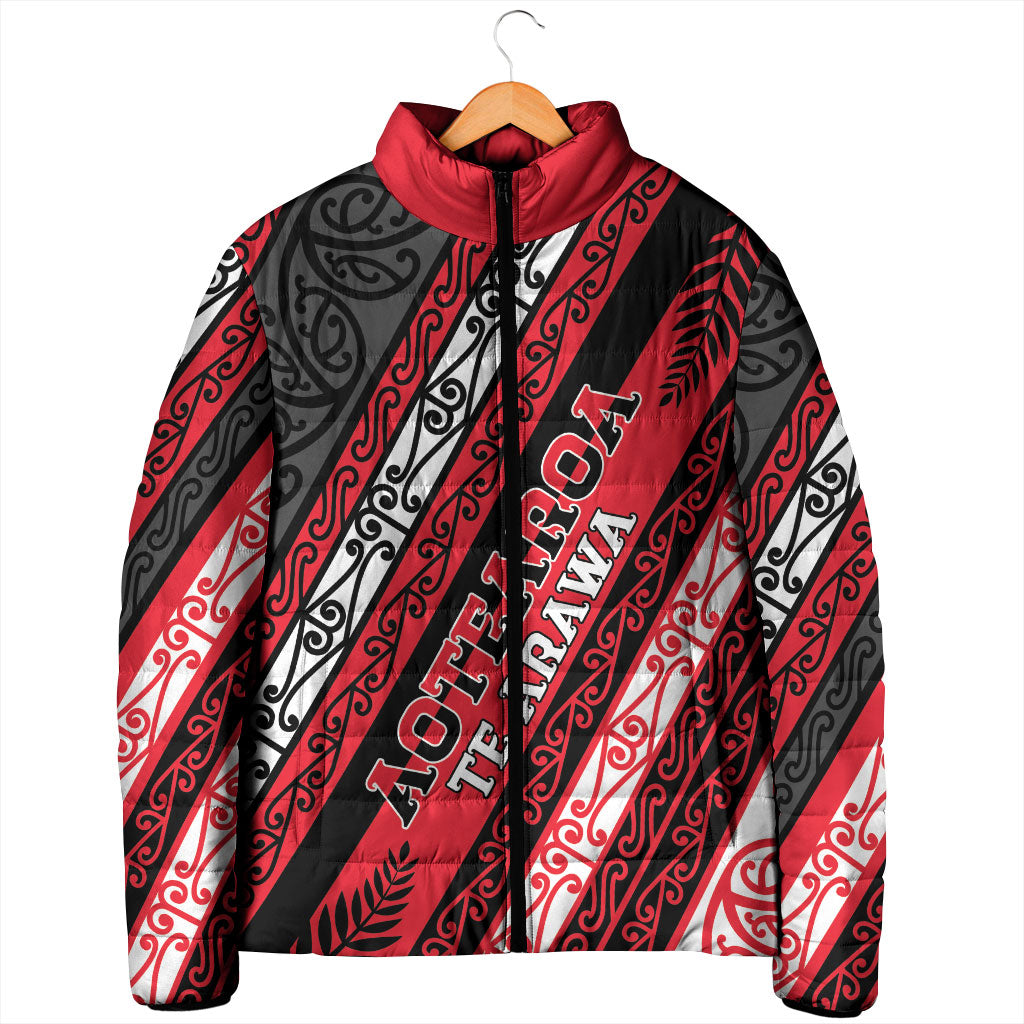 Personalised Aotearoa Te Arawa Padded Jacket New Zealand Maori Tribal Fern Pattern