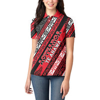 Personalised Aotearoa Te Arawa Women Polo Shirt New Zealand Maori Tribal Fern Pattern