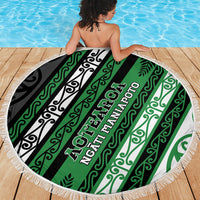 Aotearoa Ngati Maniapoto Beach Blanket New Zealand Maori Tribal Fern Pattern
