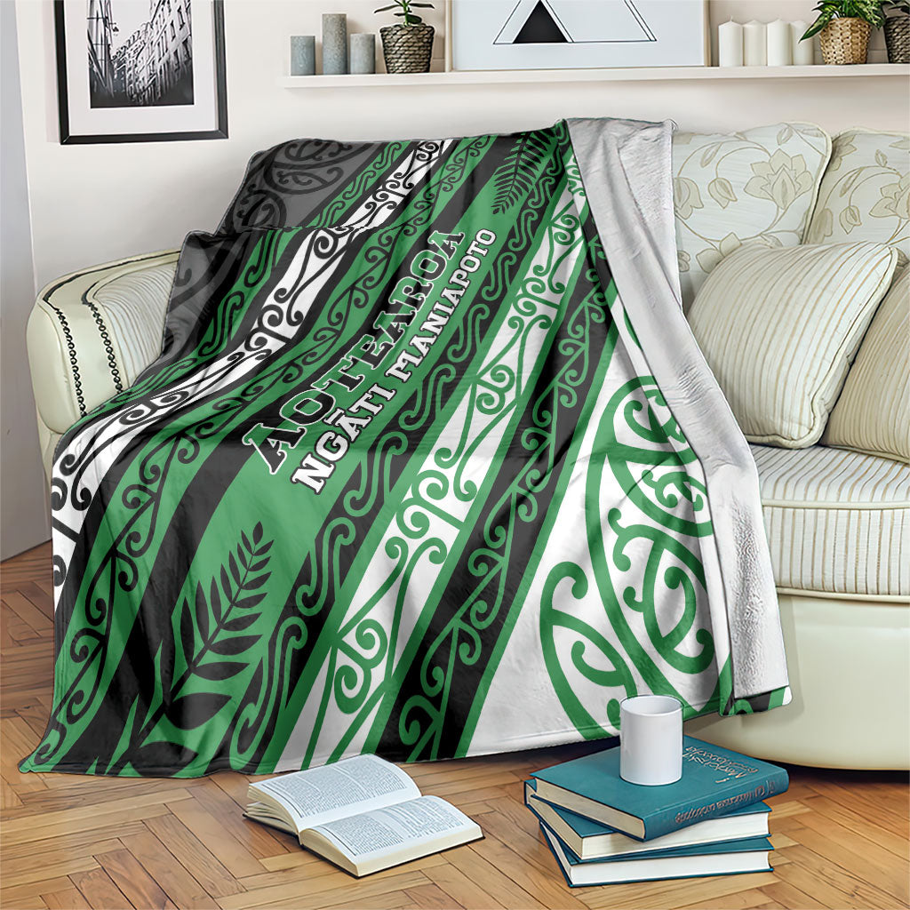 Aotearoa Ngati Maniapoto Blanket New Zealand Maori Tribal Fern Pattern DT05 Green - Polynesian Pride
