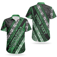 Personalised Aotearoa Ngati Maniapoto Couples Matching Off Shoulder Maxi Dress and Hawaiian Shirt New Zealand Maori Tribal Fern Pattern