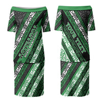 Personalised Aotearoa Ngati Maniapoto Couples Matching Puletasi and Hawaiian Shirt New Zealand Maori Tribal Fern Pattern