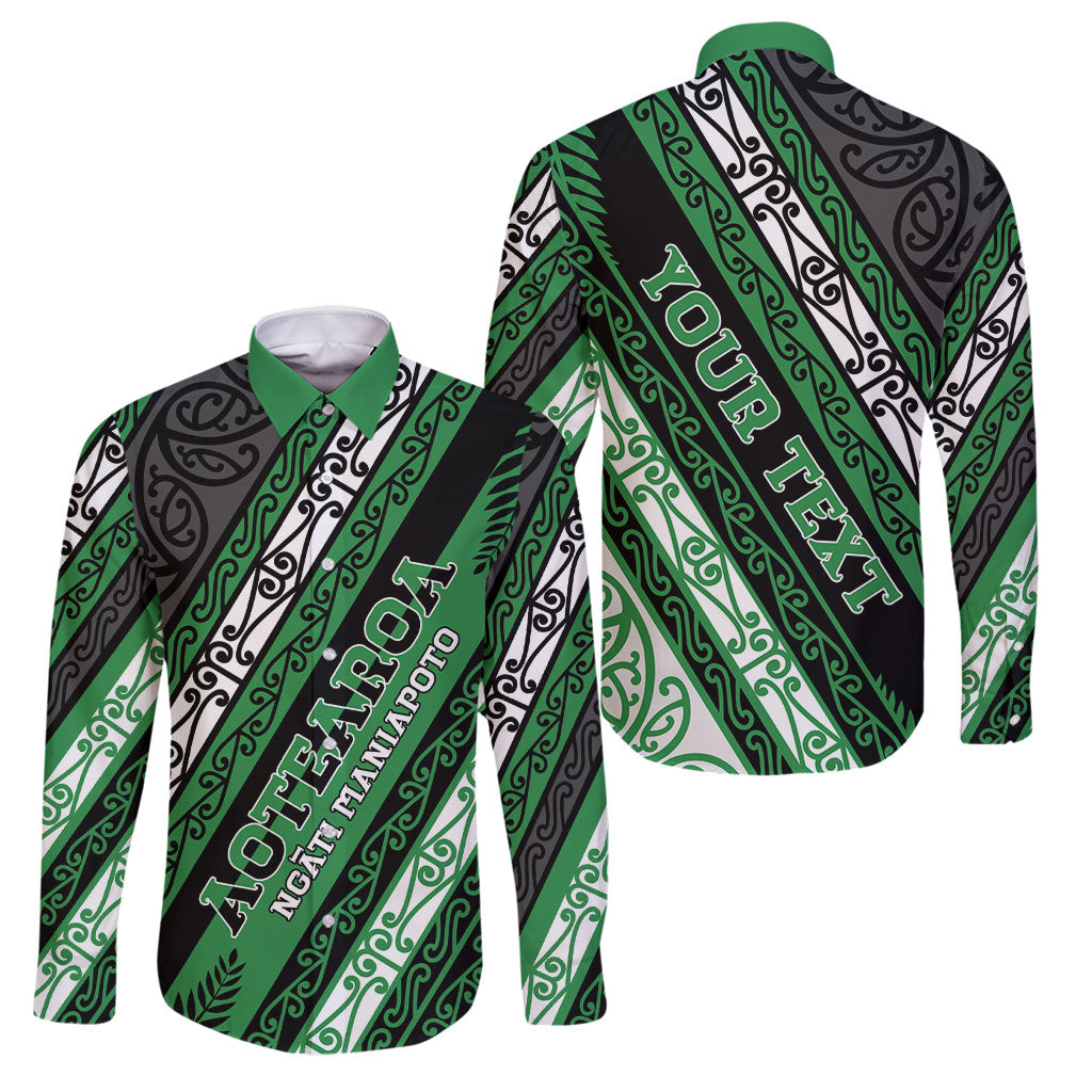 Personalised Aotearoa Ngati Maniapoto Family Matching Short Sleeve Bodycon Dress and Hawaiian Shirt New Zealand Maori Tribal Fern Pattern