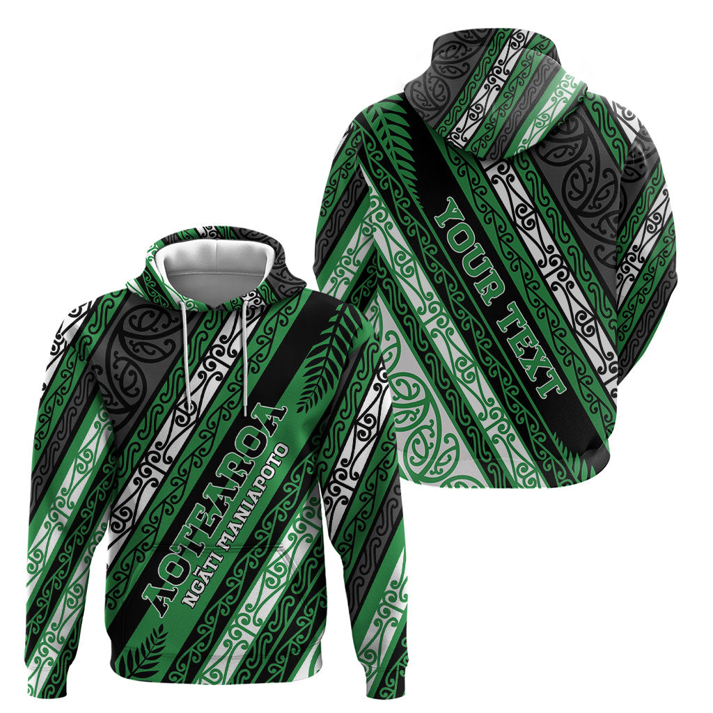 Personalised Aotearoa Ngati Maniapoto Hoodie New Zealand Maori Tribal Fern Pattern