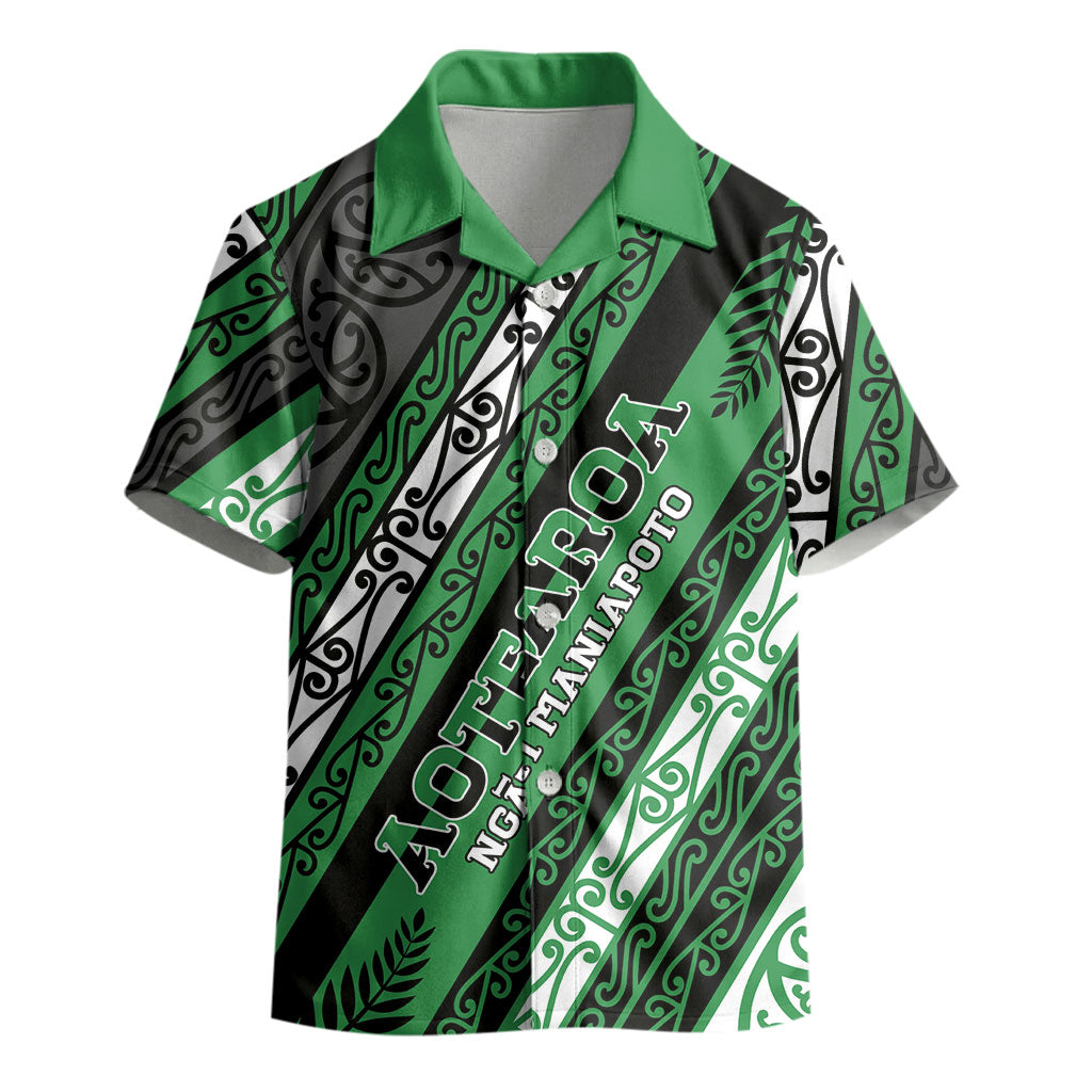 Personalised Aotearoa Ngati Maniapoto Kid Hawaiian Shirt New Zealand Maori Tribal Fern Pattern